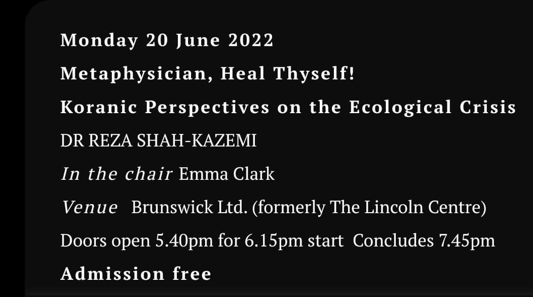 MaajidNawaz's tweet photo. A free lecture tomorrow in London by one of our spiritual teachers, the learned Sidi Reza

Brunswick Ltd
18 Lincoln's Inn Fields, London WC2A 3ED https://t.co/FQRE2UxBP3