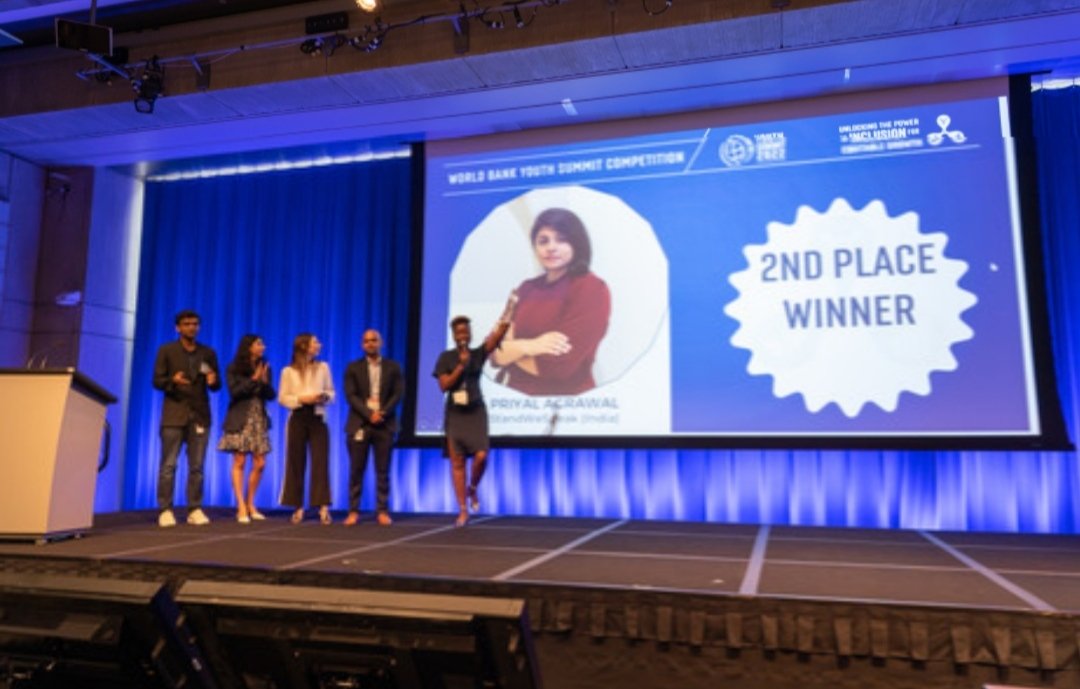 We feel honoured to announce that we #won (2nd Place) at "The <a href="/WorldBank/">World Bank</a> Group Youth Summit Pitch Competition 2022." 

It was an incredible journey from 1000+ applications across 107 countries, to making it to the top 6 finalists, and winning the Jury's Pick! 

#SexTech