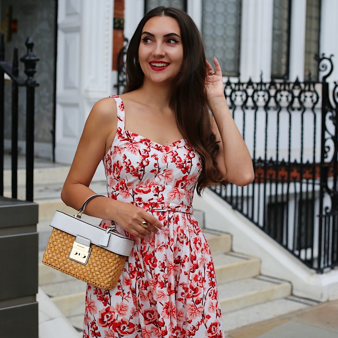 Picnic ready in our English rose Marling dress. Tap to shop Galina Thomas's look. ow.ly/OuTS50JvOpc #WearingLKB #LKBennett