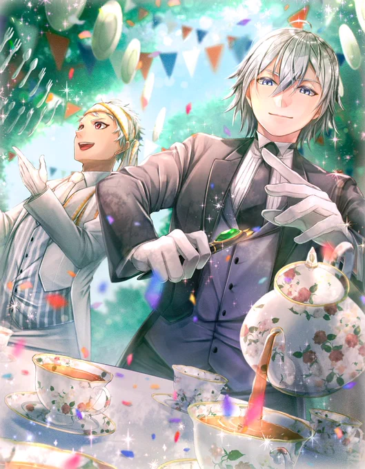 お茶会準備中🫖✨

素敵な企画に2-Aで参加しました!
魔法で紅茶いれたりテーブルセッティングとか夢があっていいですよね😊
#twst_執事企画最終章
#twstファンアート 
