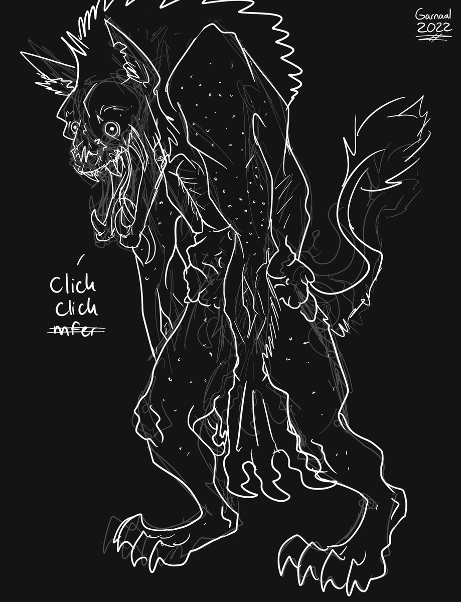 GarnProductions's tweet photo. YOU KNOW WHAT’S EVEN WORSE THAN A 3 METER TALL KILLING MACHINE THAT KILLS EVERYTHING THAT BREATHES?! One that hunts. Meet Clickjaw, a possessed cannibal Therion & my answer to my never-before witnessed (body) horror fixation. #GarnVerse #Clickjaw #Therion #bodyhorror #digitalart https://t.co/GMj38gxZpZ