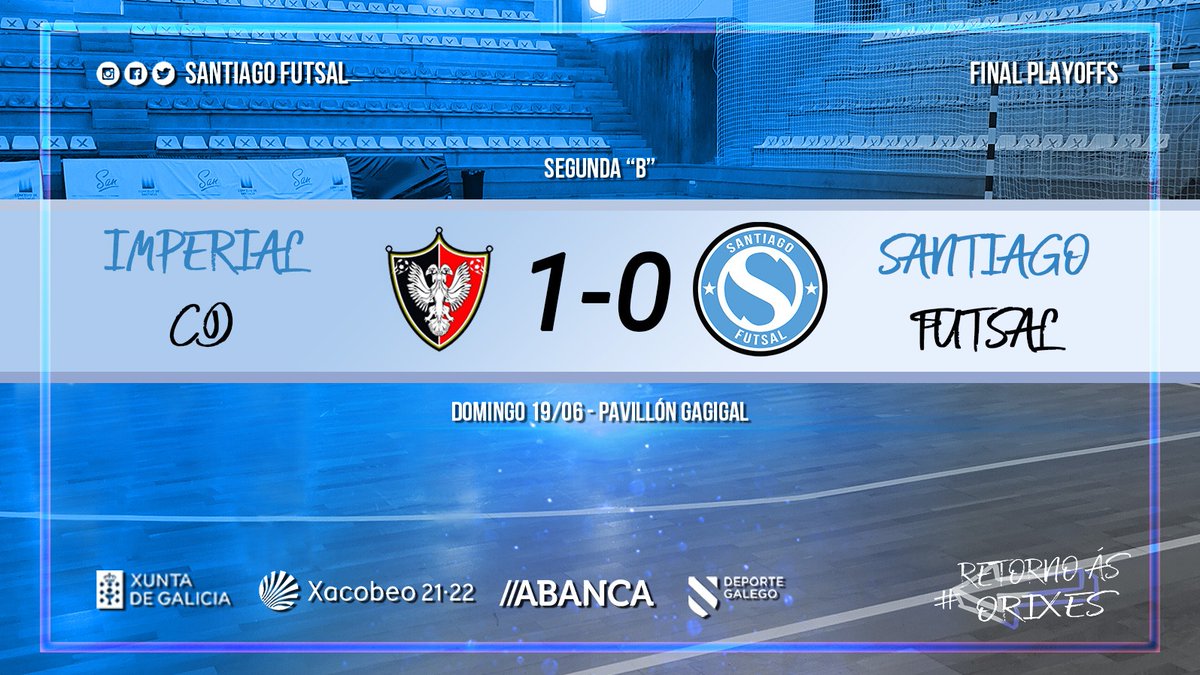 Santiago Futsal (@santiago_futsal) on Twitter photo Min 21 || Playoff de ascenso
👉 Comeza a segunda metade! Comezan forte cunha boa ocasión para Imperial que despexa Brais!
📺 webtv.7tvregiondemurcia.es
<a href="/ImperialClubDe1/">IMPERIAL MURCIA FUTSAL</a> 1-0 <a href="/Santiago_Futsal/">Santiago Futsal</a>
#SantiagoFutsalImperialCD
#RetornoÁsOrixes💙 Min 21 || Playoff de ascenso
👉 Comeza a segunda metade! Comezan forte cunha boa ocasión para Imperial que despexa Brais!
📺 webtv.7tvregiondemurcia.es
<a href="/ImperialClubDe1/">IMPERIAL MURCIA FUTSAL</a> 1-0 <a href="/Santiago_Futsal/">Santiago Futsal</a>
#SantiagoFutsalImperialCD
#RetornoÁsOrixes💙