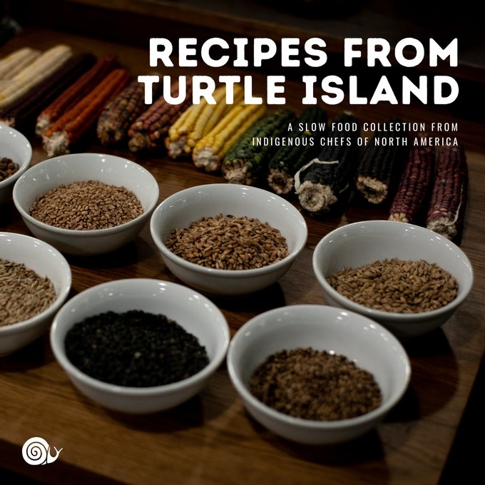 FAOIndigenous's tweet photo. Explore the cookbook "Recipes from Turtle Island: A Slow Food Collection From Indigenous Chefs Of North America", a collaboration project between Slow Food Turtle Island Association, FAO, @SlowFoodUSA &amp; @gatherfilm.

👉 https://t.co/JLS6GFCEKK

#SustainableGastronomyDay https://t.co/ePrex2tcsz