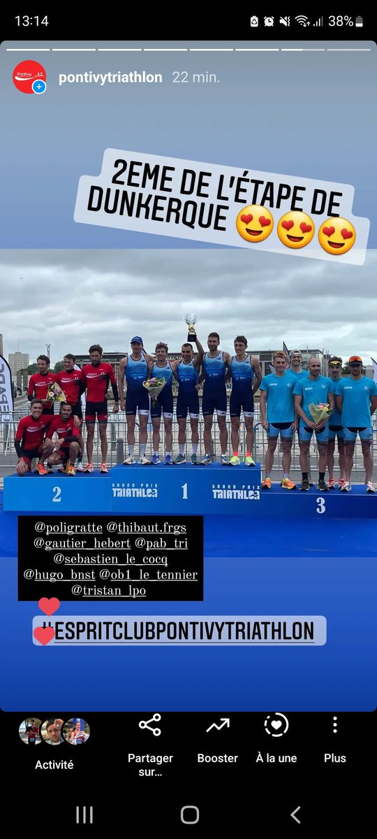 Un jour exceptionnel pour notre club. <a href="/FFTRI/">FFTRI - Fédération Française de Triathlon</a> <a href="/JARNIGONM/">Michel JARNIGON</a> #pontivy #Morbihan #Bretagne