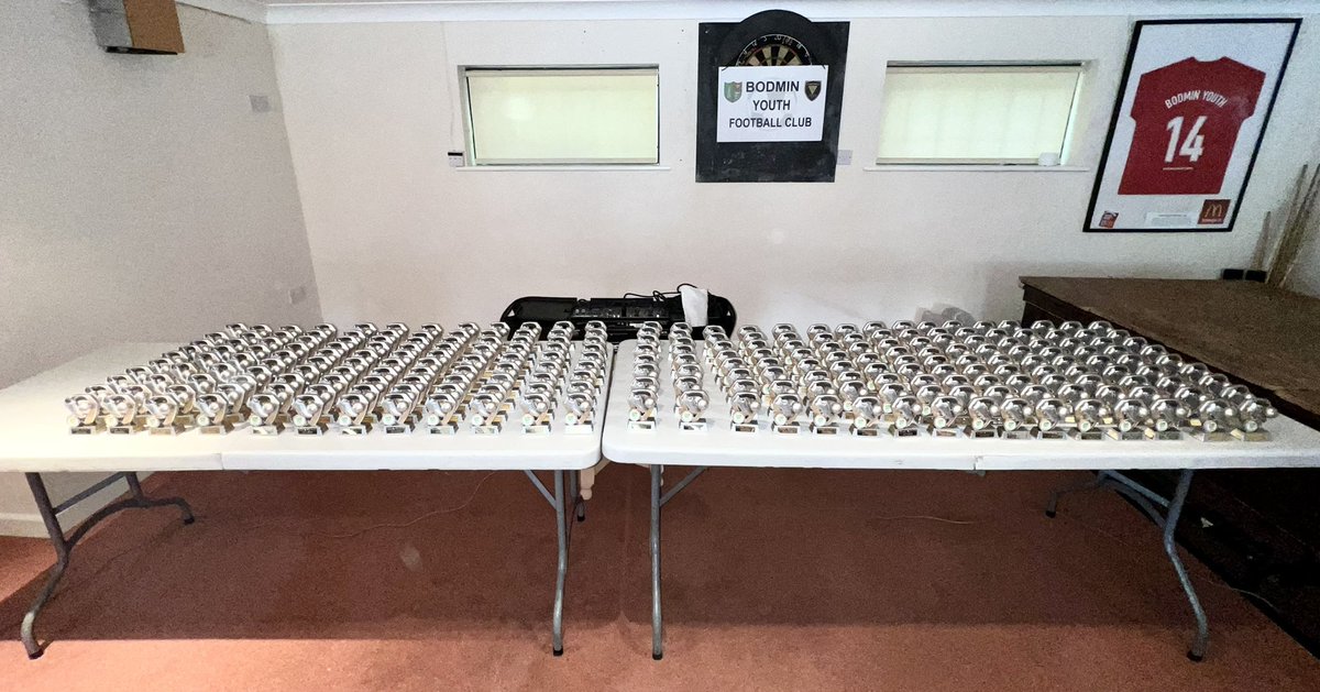 All set for todays end of season presentations! 

18 teams … things get underway at <a href="/FCBodminTown/">Bodmin Town AFC</a> from 4pm

#bodmin  #grassrootsfootball