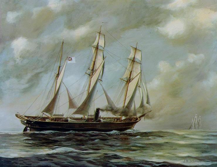 The Battle of Cherbourg was fought #OTD in 1864, a naval engagement between the USS Kearsarge and the confederate raider Alabama. The Kearsarge had been tracking the Alabama for two years, and finally caught up with her as she was receiving repairs in the French port. #CivilWar