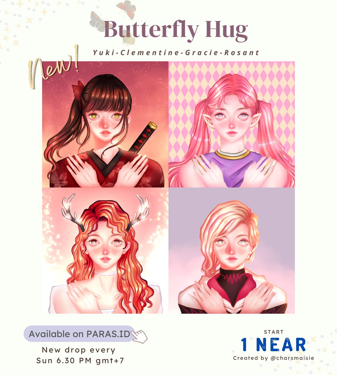 🦋Butterfly Hug : อ้อมกอดผีเสื้อ 🦋
The latest update 'YUKI #36' 
New drops weekly! Start price 1 $NEAR ✨

🛒 Drop on @parashq
 paras.id/collection/but…

🏡 Discord: discord.gg/ntN2AutXAY
#nftbutterflyhug #NEARnft #nearNFTs #PARASnft #NEARcollector #NFTTHAILAND #NFTcollector