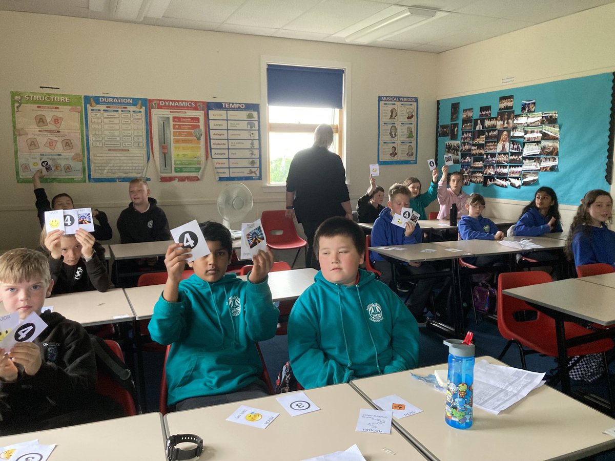Another great visit with P7s - this time we analysed music and they are confident with the 3Ts - Tonality,Tempo and Time Signature and also some excellent body percussion work. Look forward to seeing you in August!  #creative ⁦<a href="/oldmachar/">Oldmachar Academy</a>⁩