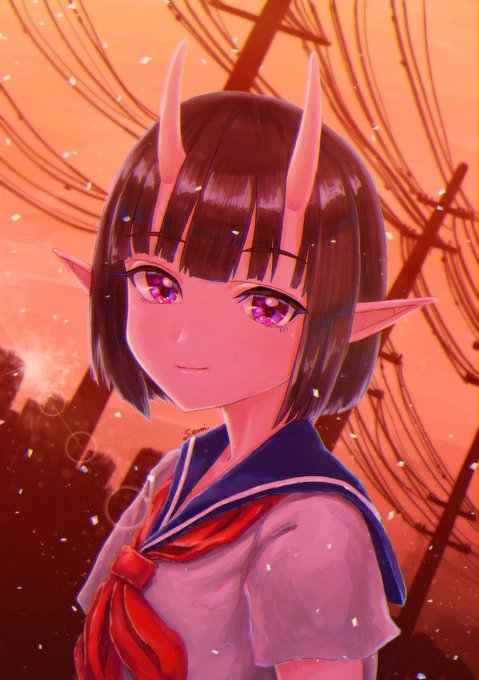 鬼娘のtwitterイラスト作品