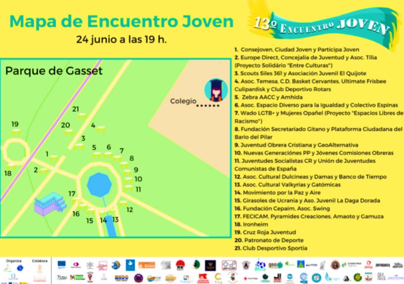 ✨ Decimotercer ENCUENTRO JOVEN en CIUDAD REAL ✨
📍Parque Gasset, Ciudad Real
🗓 24 de Junio a las 19:00 h.
¡Estáis tod@s invitad@s! 
Muchas actividades de diferentes colectivos de Ciudad Real, con venta de merchandising. ¡Anímate y pásate!