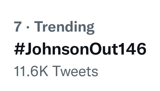 🔥11.6k tweets 12.55🔥

DAY 146
#JohnsonOut146

Not Moving On.
Still Going Strong.
We're WINNING.

Ignore those saying the NUMBERS don't work.

We trend daily, keeping JOHNSON OUT front of mind!
#CostOfLivingCrisis
#Partygate
#NotMovingOn
#JohnsonOut146