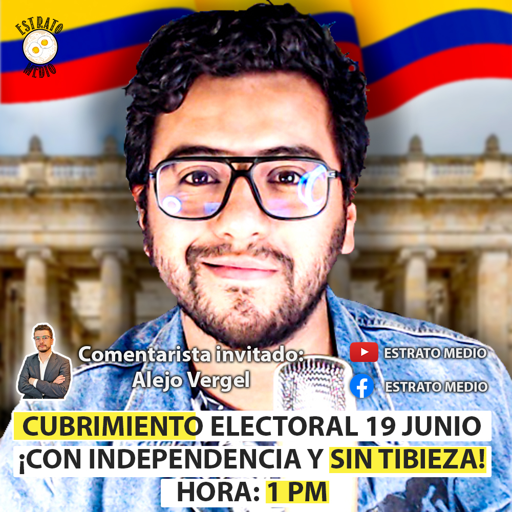 ¡Hoy cambia Colombia! Nos vemos a la 1 pm con todo el cubrimiento de las elecciones presidenciales. 
No olviden utilizar el hashtag #AlejoYGioElecciones  
youtube.com/c/EstratoMedio…