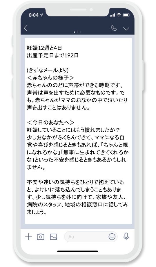 Npo法人きずなメール プロジェクト 12w4d 出産予定日まで192日 赤ちゃんの様子 赤ちゃんののど に声帯ができる時期です 声帯は声を出すために必要なものです でも 赤ちゃんがママのおなかの中で泣いたり声を出すことはありません 妊娠 きずな