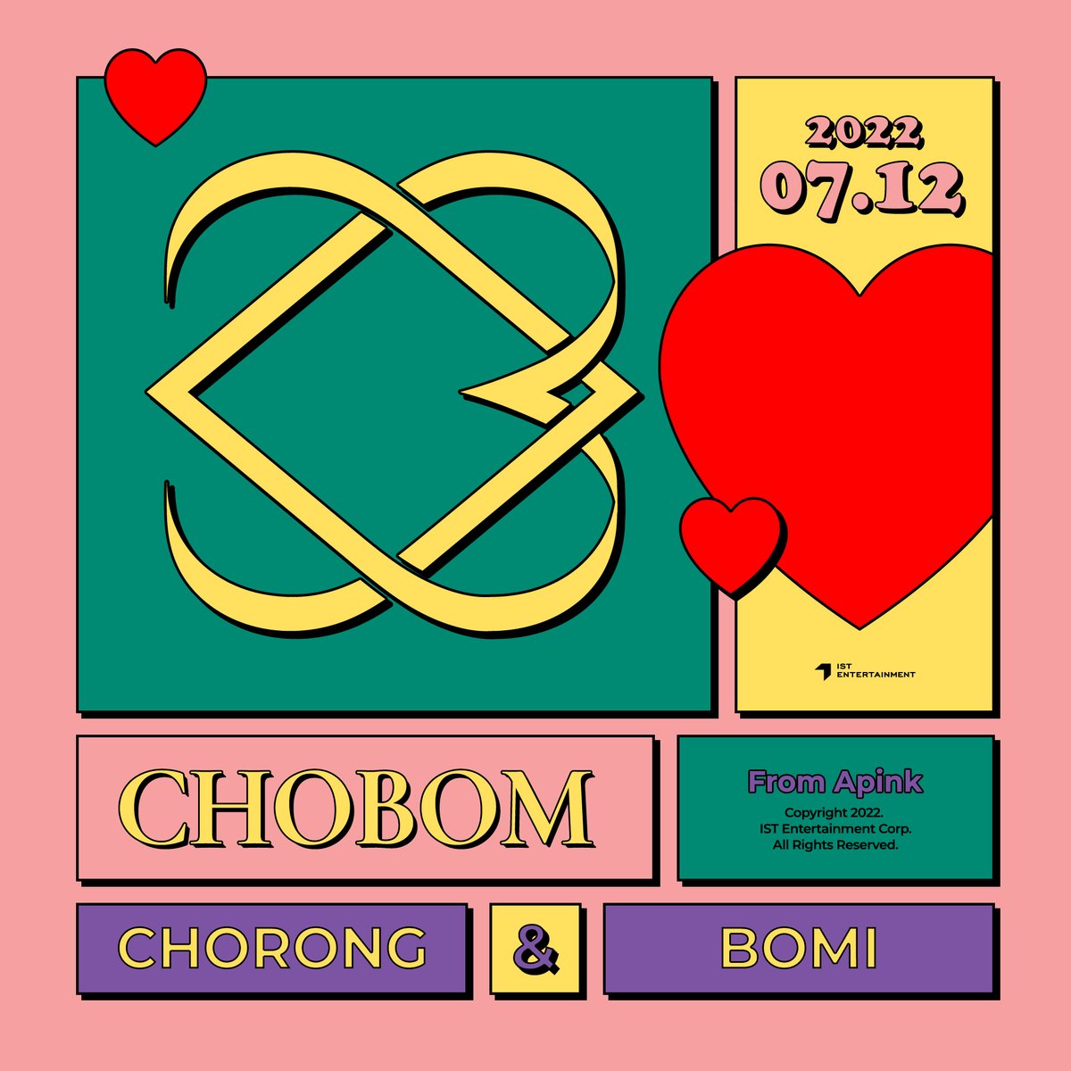 Apink_2011's tweet photo. [#초봄]
CHOBOM Official Logo

💖 https://t.co/7erD6sjMCm

2022.07.12 6PM (KST)

#Apink #ChoBom
#박초롱 #초롱 #ChoRong
#윤보미 #보미 #BoMi https://t.co/fNBwEso2HP