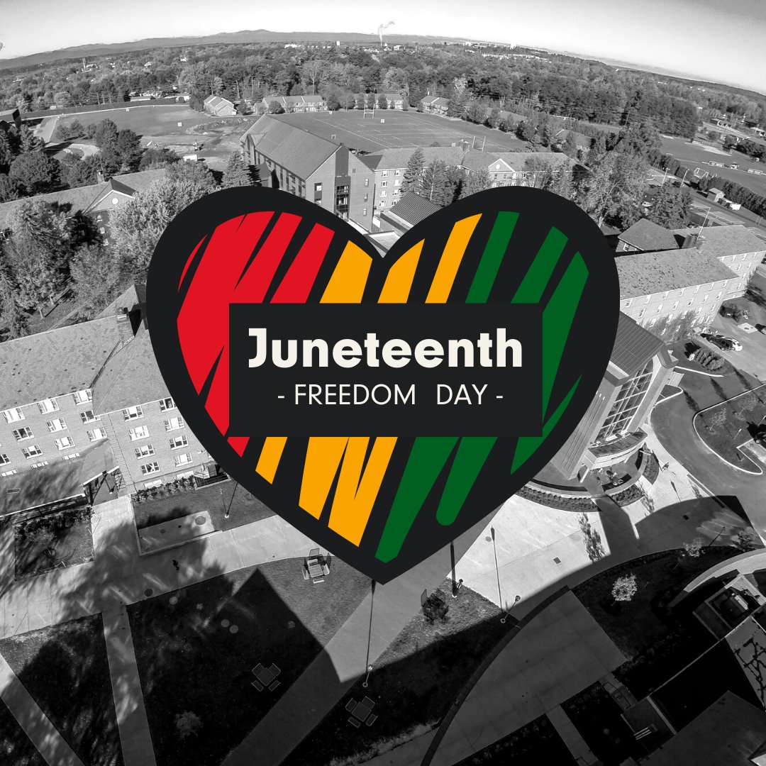 saintmichaelsvt's tweet photo. In recognition of Juneteenth, the members of Saint Michael’s College community are encouraged to make this a day of reflection, engagement, and action. Community members can check their emails for a list of resources and local Juneteenth activities. https://t.co/HxC5qlwP8J