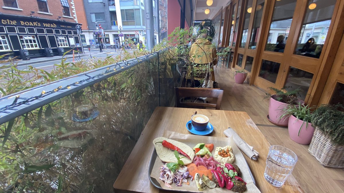 IreneBreathnach's tweet photo. Arrived in Dublin at 11am, quick Luas trip & thereโs time for a light lunch and coffee near pedestrianised #CapelSt, before heading for the port. https://t.co/Af6KjtJsCb