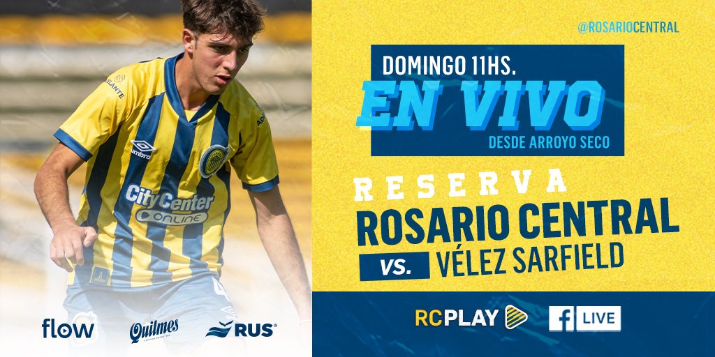 🔜⚽️ La Reserva de <a href="/RosarioCentral/">Rosario Central</a> recibe en Arroyo Seco a Vélez y lo miras EN VIVO por <a href="/CARCPlay/">Rosario Central Play</a>.
 
🆓 Registrate GRATIS
🎦 rosariocentralplay.com