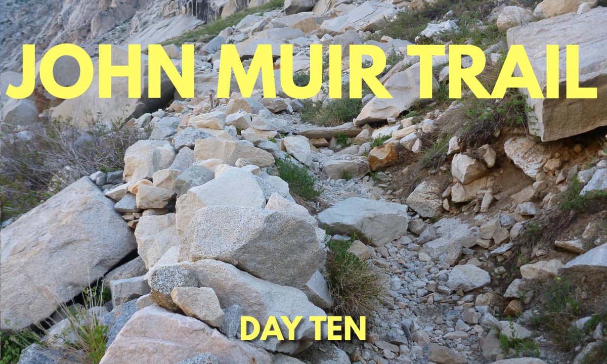 June 19, 2012. Day Ten on the #JohnMuirTrail. 21.6 miles. The day started with a climb up the Golden Staircase, a steep rocky climb up to Palisade Lakes. This was the last section of the trail that was completed in 1938. 

Read more: fordsbasement.com/john-muir-trai…