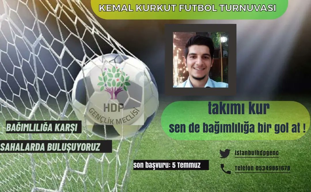 Turnuva başvurularımız devam ediyor!🏆⚽
Başvuru için iletişim numaralarımıza ulaşabilir, il ilçe örgütlerimizi ziyaret edebilir ve sosyal medya hesaplarımız ile iletişim kurabilirsiniz

Hep birlikte sahalarda buluşalım! 

Son başvuru tarihi 5 Temmuz! ⏳