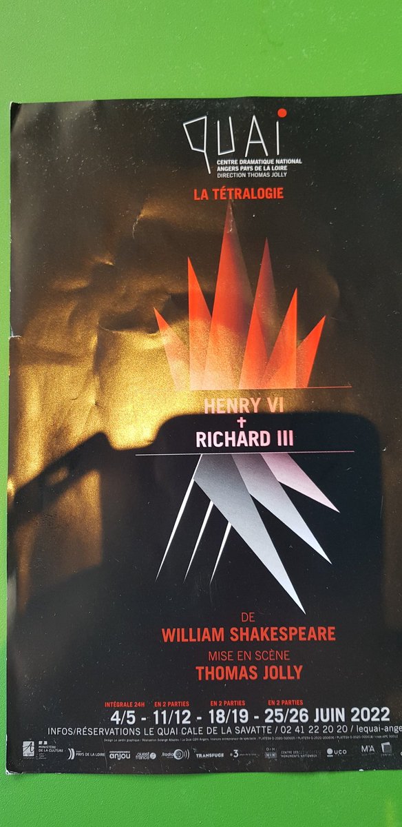 Fin de Henri VI
Quand le génie de #Shakespeare rencontre une mise en scène d'une telle inventivité le public en redemande
#RMH6R3  #H6R3 
A suivre Richard III...