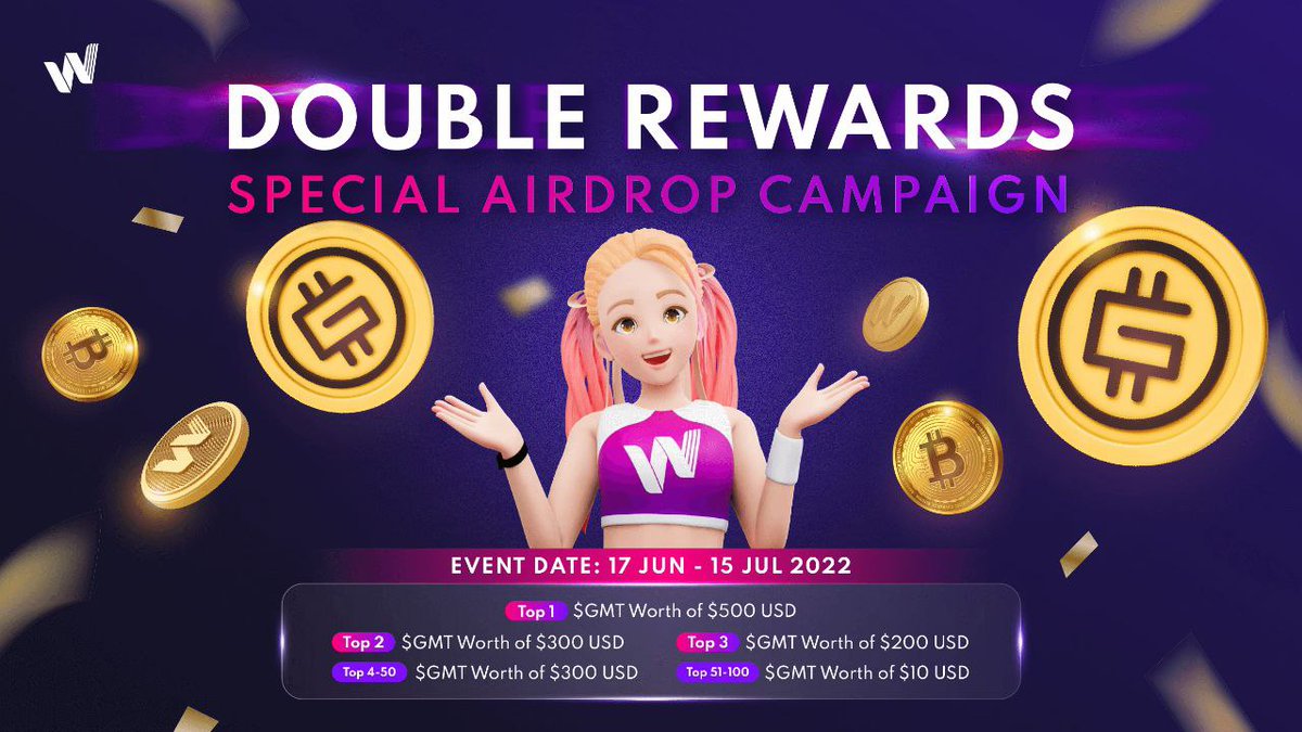 CryptoTownEU's tweet photo. 🚀 Airdrop: Special Airdrop Campaign Double Rewards by Wirtual
💰 Value: $6,200 $GMT Pool
👥 Referral: +10 Entries
📒 Partnership: OkaNFT,
📅 End Date: 15th July, 2022

Go to the Airdrop Page
https://t.co/20FOiuphbq

#Airdrop #Crypto #Airdrops #giveaway #cryptocurrency https://t.co/KaGEEN1BtS