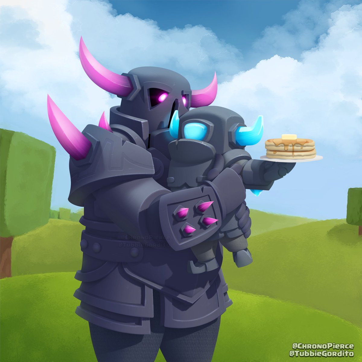 PEKKA & Mini PEKKA 💜💙 First ever art collab with @tubbiegordito