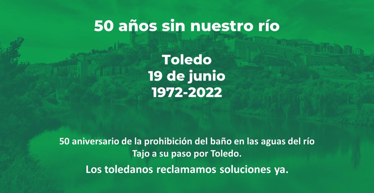 CD_Toledo's tweet photo. 🇳🇬 Toledo es su río y su río de todos los toledanos

¡No dejemos de luchar por nuestro Tajo! 💪

💚 #50añosSINelTajo https://t.co/fMnhvXEMwC