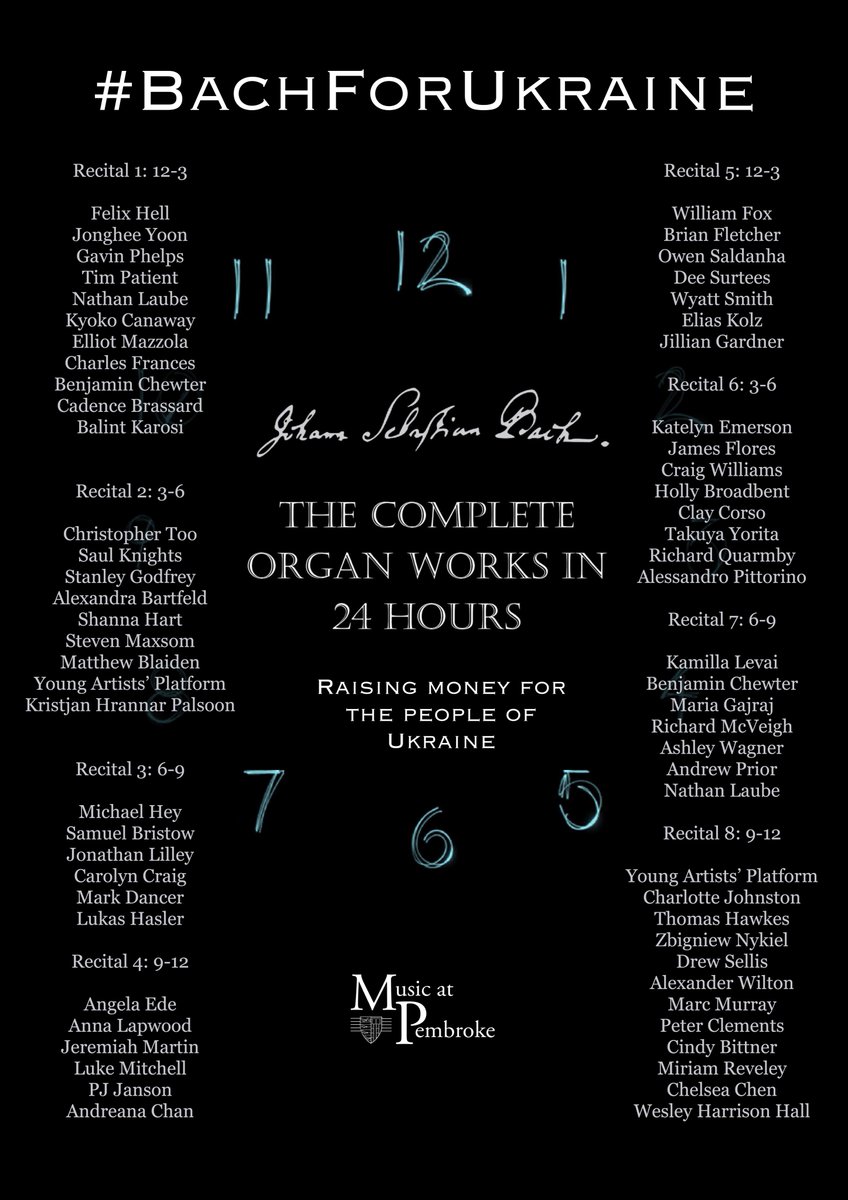 Just one day to go until this year's Bach-a-thon, #BachForUkraine! The event begins with Bach's Toccata and Fugue in D minor on the largest organ in the world. We're hoping to raise £10,000 for Ukraine @decappeal - please do share our donation link ❤️facebook.com/donate/5591522…