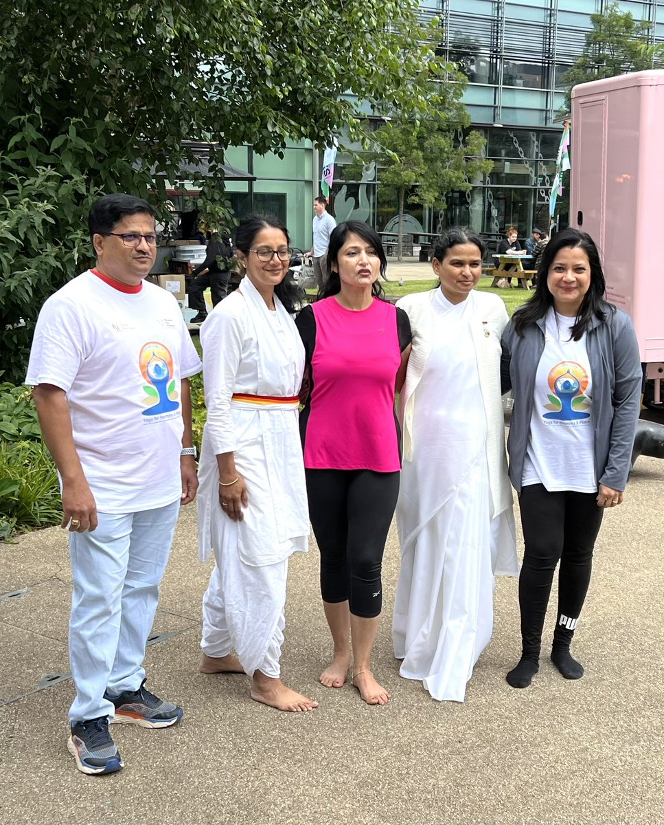 <a href="/MCRIndia/">Manchester India Partnership</a> along with members of the Indian Association of Manchester spent an incredible day celebrating <a href="/IntYogaDay/">InternationalYogaDay</a> at the iconic <a href="/MediaCityUK/">MediaCityUK</a> in collaboration with <a href="/CGI_Bghm/">India in Birmingham</a> and <a href="/HCI_London/">India in the UK</a>. Go Manchester! Thanks to our yoga gurus from <a href="/SRMDharampur/">Shrimad Rajchandra Mission Dharampur</a> <a href="/BrahmaKumarisUK/">Brahma Kumaris UK</a> <a href="/kgajanan6/">k gajanan</a>