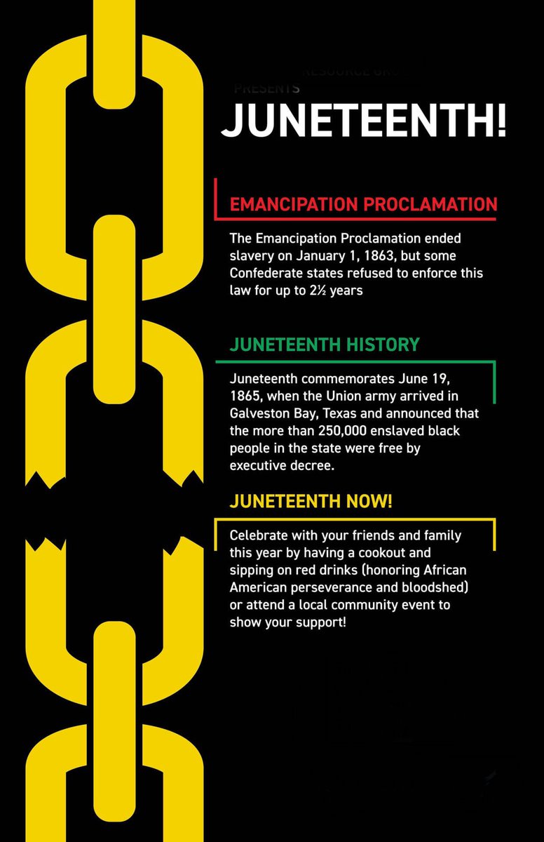 Today we celebrate #Juneteenth , Freedom Day. On this day in 1865. two years after the signing of the Emancipation Proclamation, the last of the enslaved Black men and women learned they had been freed.