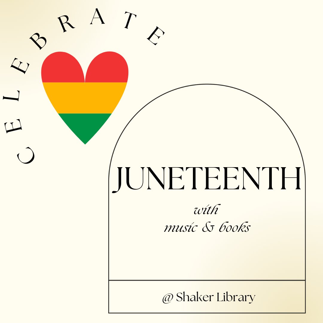 ShakerLibrary's tweet photo. Happy Juneteenth! ❤️💛💚

Celebrate Juneteenth by reading about Black musicians who have shaped genres &amp; influenced generations of American culture.

#juneteenth #shakerreads #blackhistory https://t.co/Ads0Cfi0NZ