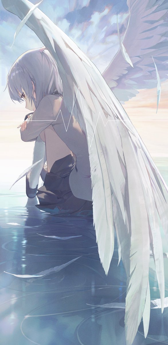 kishin sagume 1girl wings solo feathered wings single wing jacket white wings  illustration images