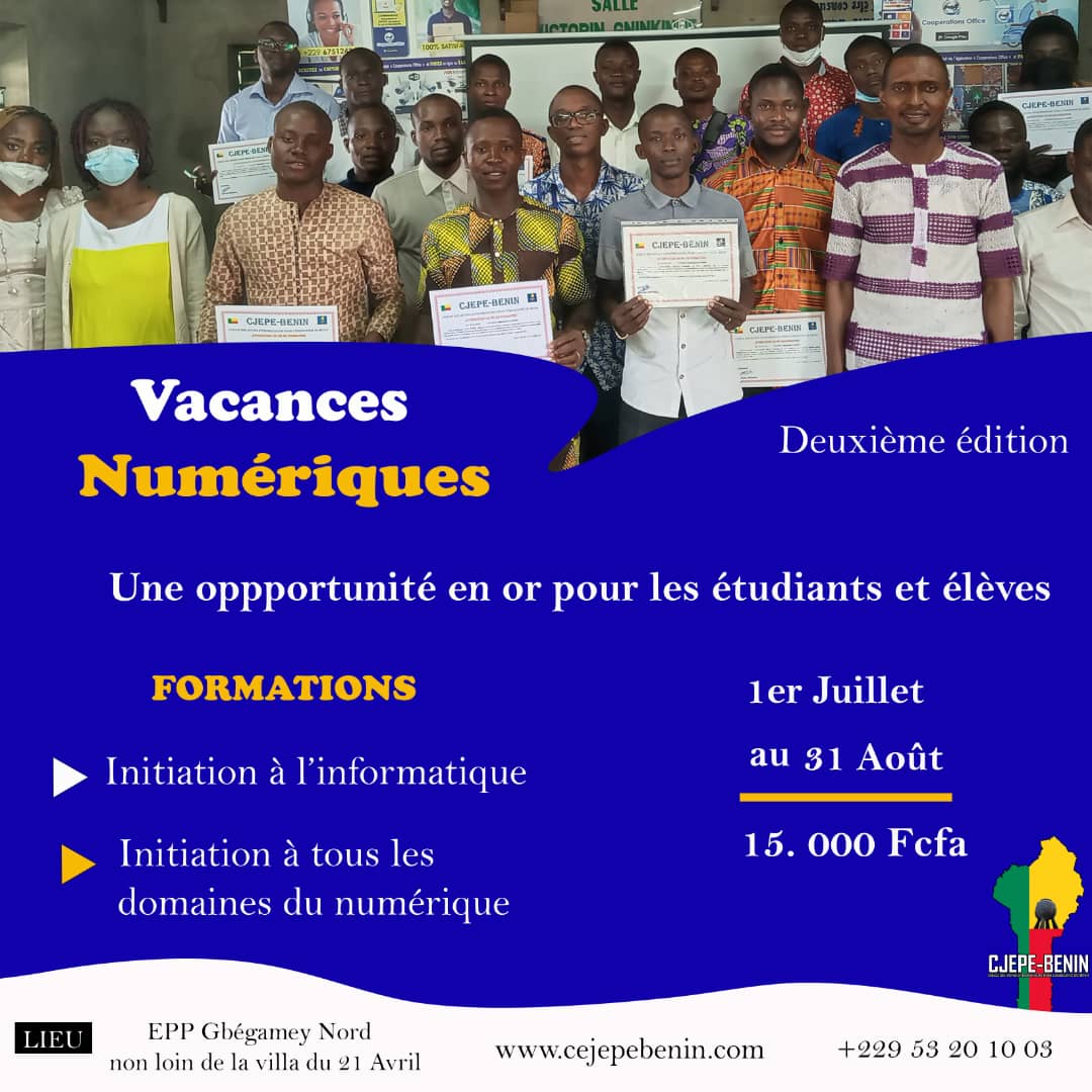 cjepebenin's tweet photo. Allons ensemble à la découverte du monde numérique et de l'informatique.
#Numerique @numeriquebenin @adnbenin @Senum_Benin https://t.co/6WHuxGS4t3