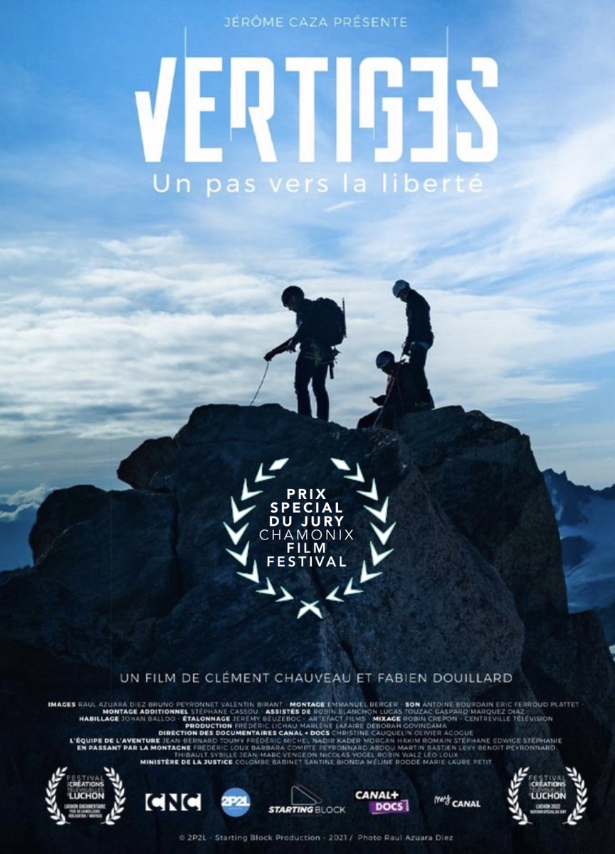 🥳"Vertiges, un pas vers la liberté" obtient le PRIX SPECIAL DU JURY au Chamonix Film Festival 🏆!

C'est le 3ème prix pour le film de <a href="/clementchauveau/">Clément | STARTING BLOCK</a> &amp; <a href="/FabienDouillard/">Fabien Douillard</a> produit par <a href="/2p2l/">2p2l</a> et Starting Block 👏👏👏
Film disponible sur <a href="/CanalplusDocs/">CANAL+ Docs</a> <a href="/myCANAL/">myCANAL</a> 
#chamonix