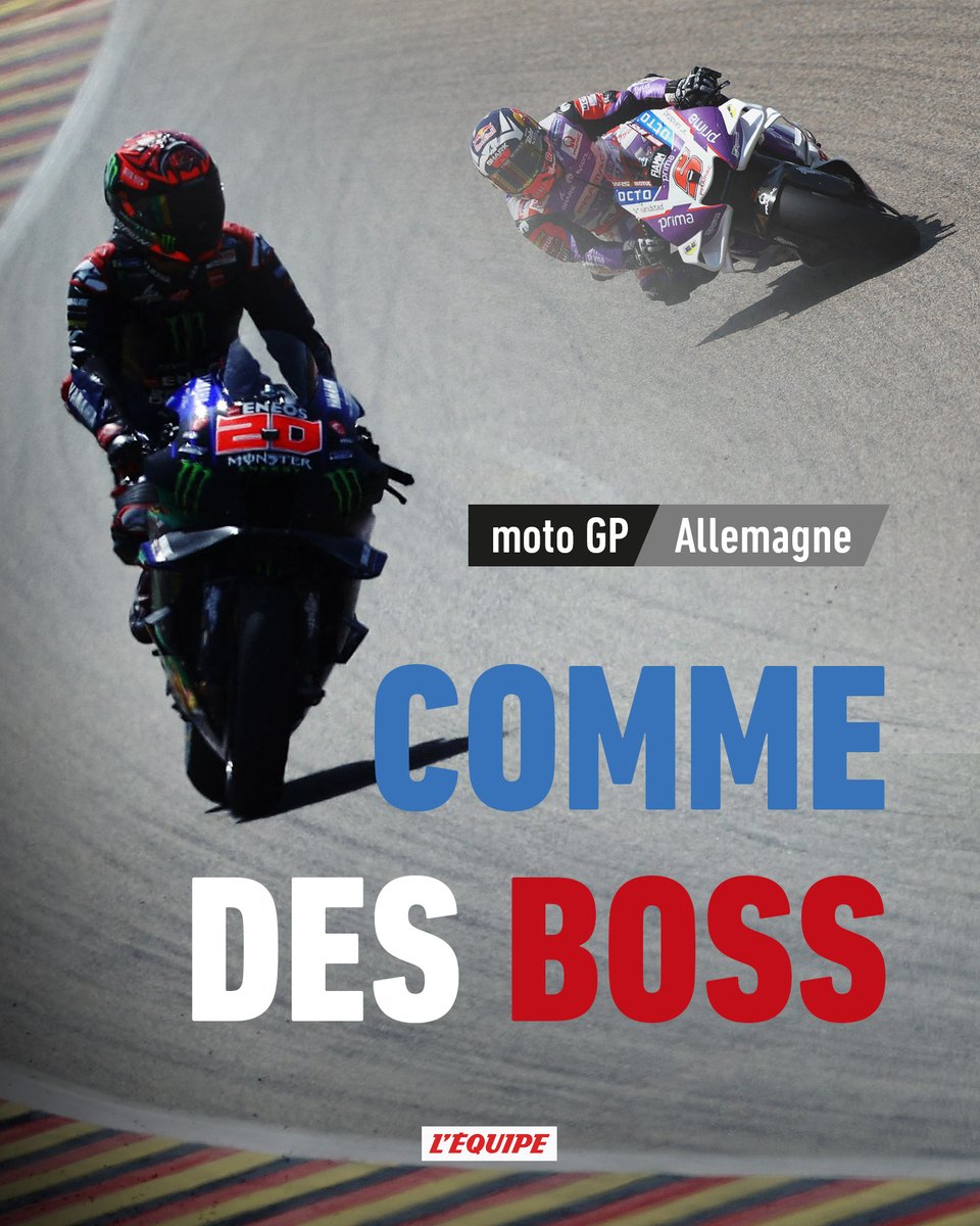 lequipe's tweet photo. Fabio Quartararo remporte le GP d'Allemagne devant Johann Zarco https://t.co/UBWcS9muVy #GermanGP https://t.co/021FC5DD8E