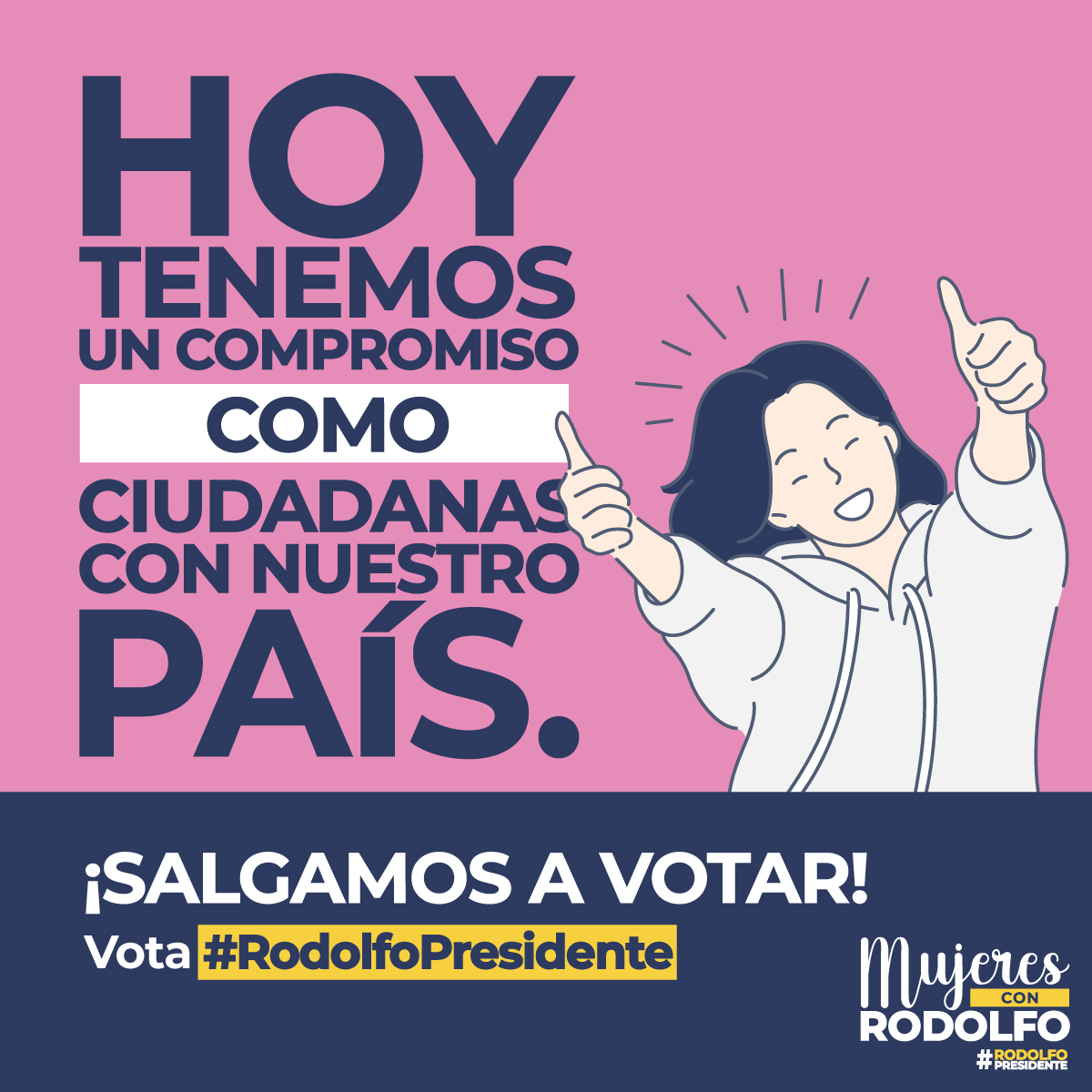 Hoy es el día en el que le decimos NO a la corrupción, NO a los engaños y NO más falsas promesas. ¡Salgamos a votar! Es la única forma en la que podemos alzar nuestra voz y luchar por un país mejor.
Las colombianas hoy votamos por #RodolfoPresidente
#MujeresConRodolfo