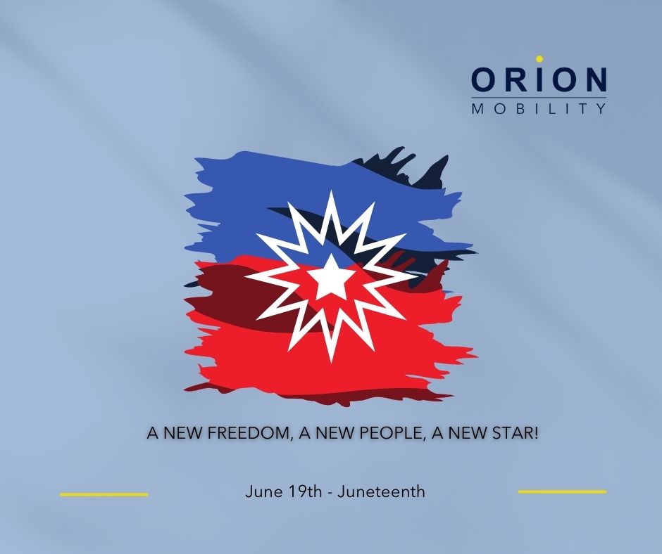 Orion_Mobility's tweet photo. #Juneteenth is the oldest nationally celebrated commemoration of the ending of slavery in the United States. Today Juneteenth commemorates African American freedom and emphasizes education and achievement. https://t.co/j3ZDSBdRwN