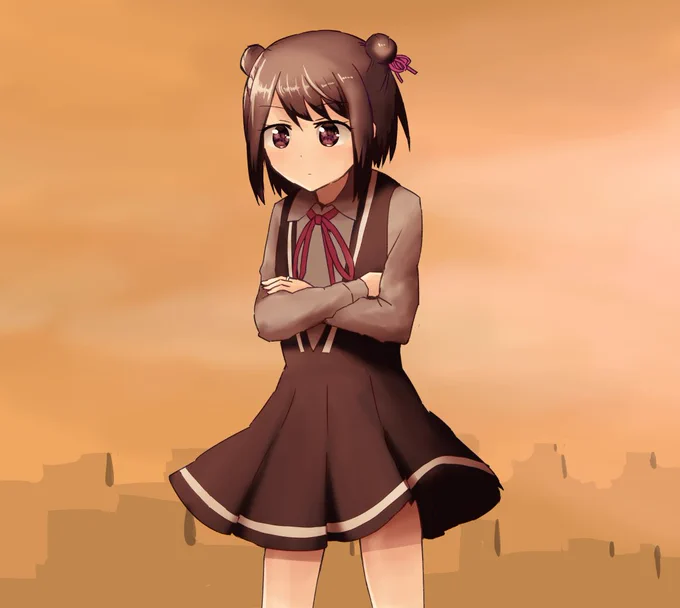 街を見守る黒江ちゃん 