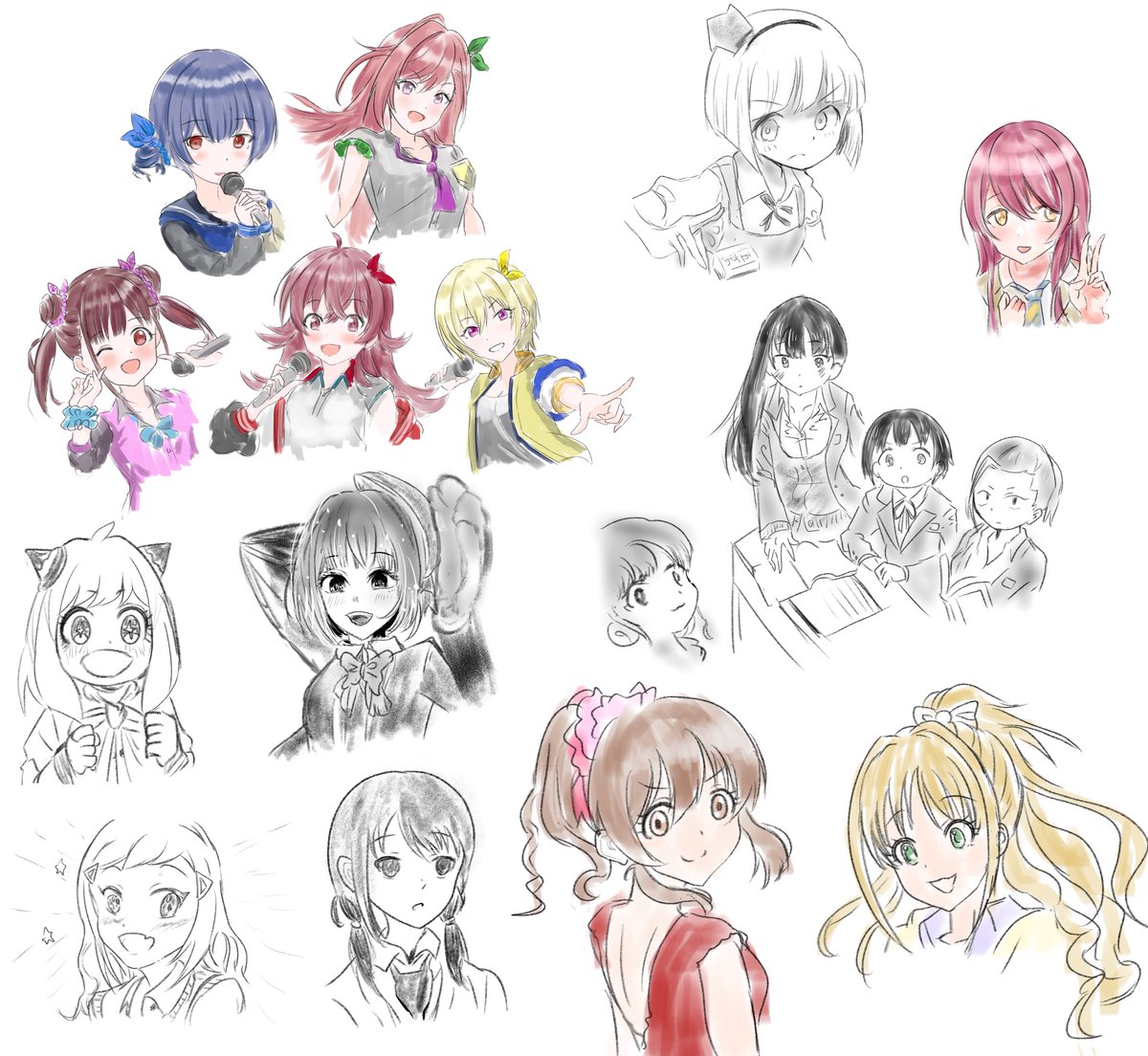 顔が一発で描けない弱点克服のために今日色々模写したやつ。
だいぶ掴めてきた気がする🐷 