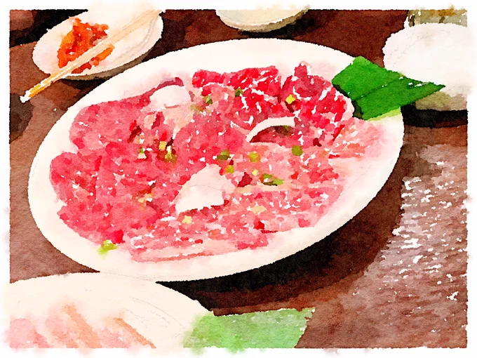 ともだちとお肉たべた 