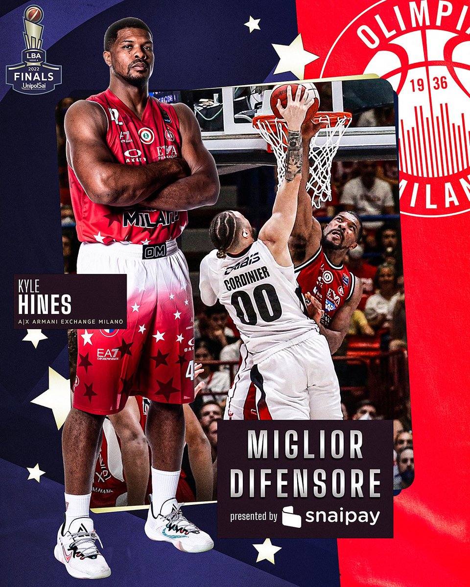LegaBasketA's tweet photo. ๐คฉ @SirHines รจ il Miglior Difensore SnaiPay della #LBAFinals2022 โโ๏ธ
#ThisIsWhatWePlayFor https://t.co/JtFfe6Ej6I