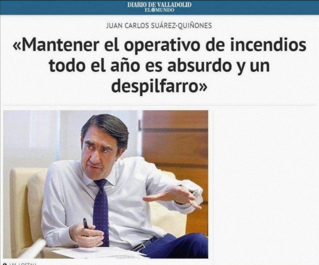 XabiMarrero's tweet image. Los bomberos de la junta ya advertieron de la llegada de la #oladecalor y la necesidad de activar el operativo de incendios hace dos semanas.

Esto es lo que han votado en Castilla y León: Gobierno de negacionistas de PP y VOX. 
Mala gestión es decir poco...
#IFSierraDeLaCulebra