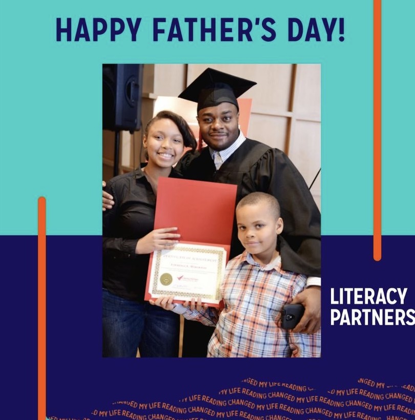LitPartners's tweet photo. Happy Father's Day! We at Literacy Partners celebrate all Dads today, but especially our student fathers who are serving as their childrenโs first teachers and reading partners.
#FathersDay #FathersMatter #ParentsAreFirstReaders #LiteracyPartners https://t.co/LAQFBGt14j