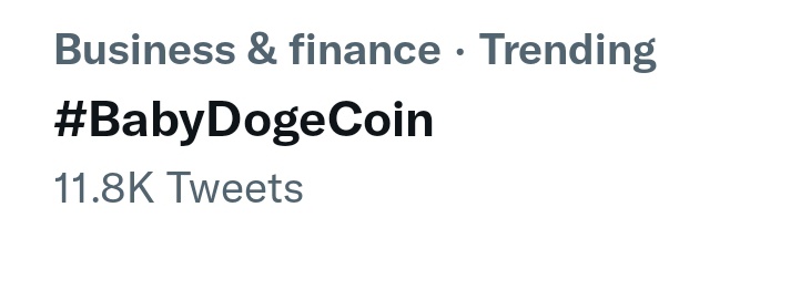 bitcoinlfgo's tweet photo. Just in : #BabyDogeCoin is trending World wide on twitter https://t.co/QYRZ40HGFB