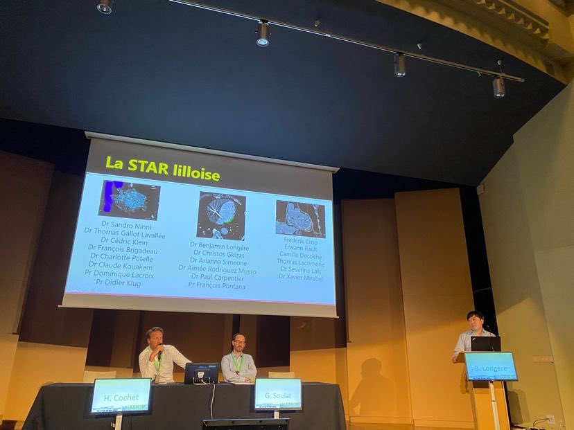 Introducing the Lille STAR team (STereotactic Arrhthymia Radioablation) at 🇫🇷 #JFICV2022 in Namur 🇧🇪 ! #radiateVT @CHU_Lille #OscarLambret @FrancoisPontana @SandroNinni @ChristosGkizas #WhyCMR #YesCCT #CVImagingLille #HeartTeamLille