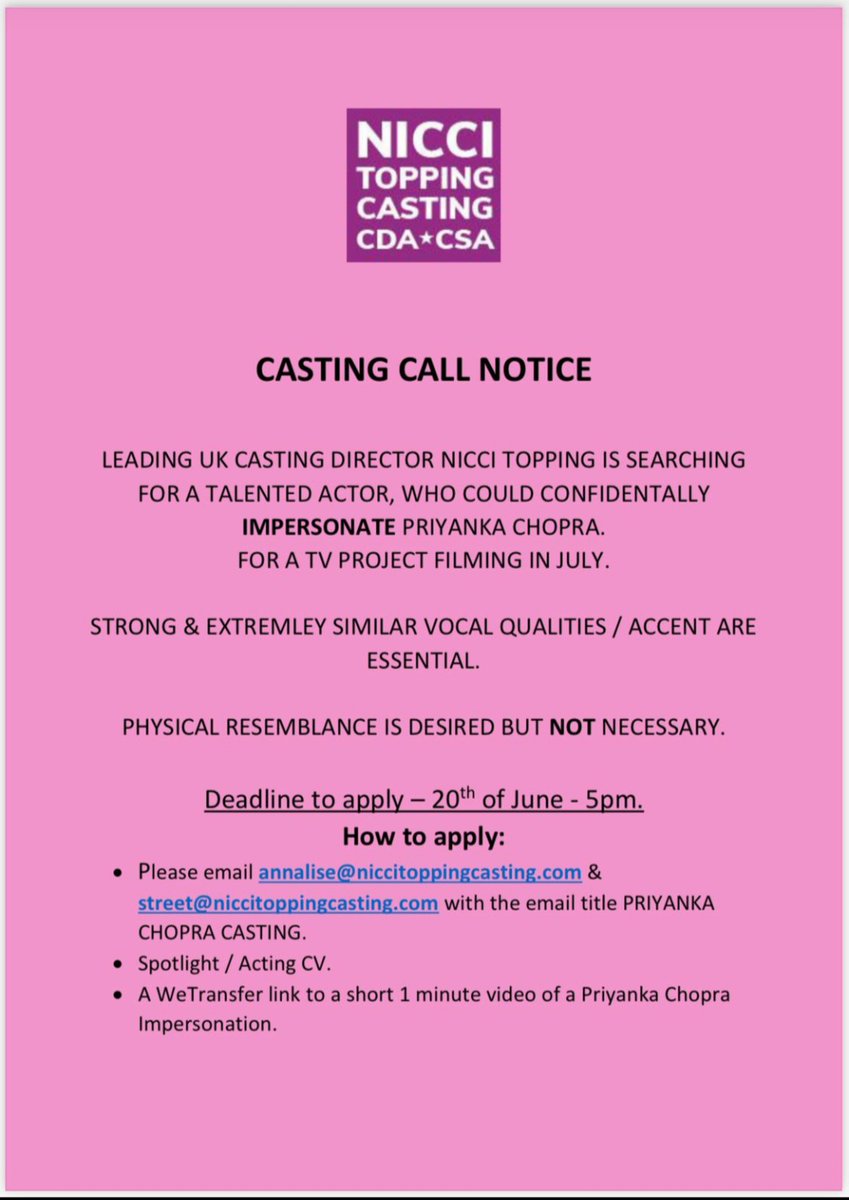 Nicci Topping Casting CSA CDA (@niccitopping) on Twitter photo 