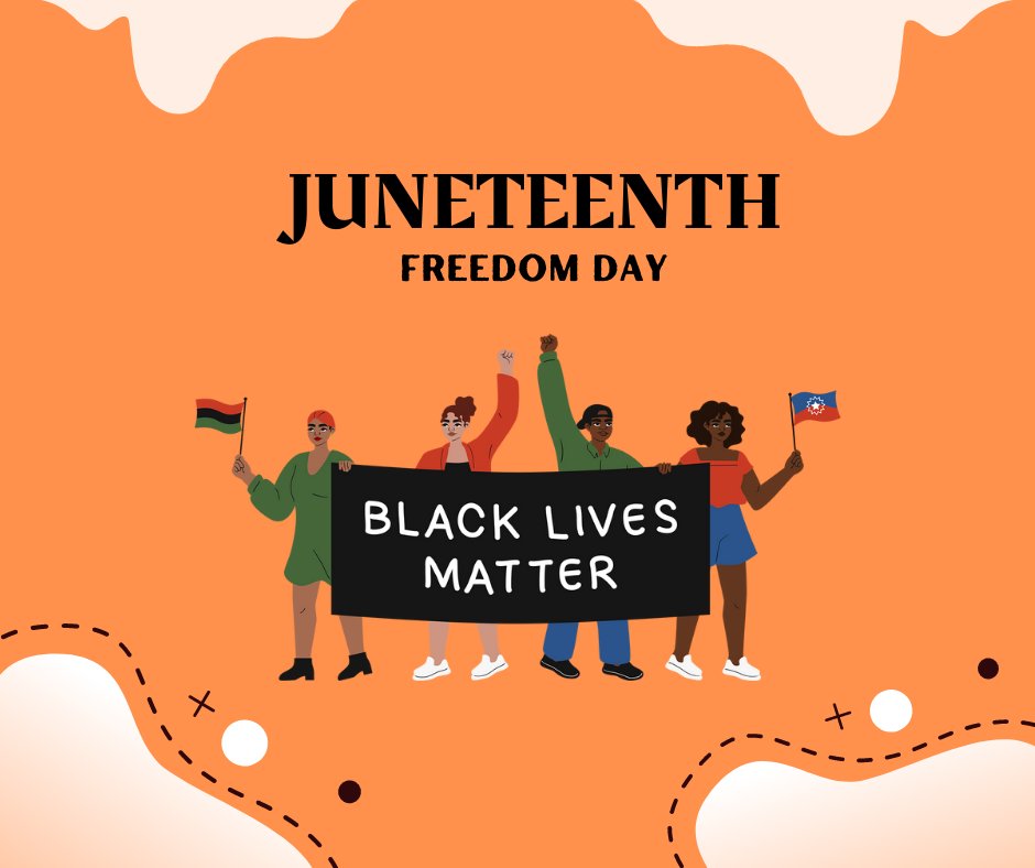 Juneteenth is celebrated as a celebration commemorating the emancipation of enslaved African American people.

Today, and all days, we must advocate for anti-racist policies in all spaces and places #BlackLivesMatter #ThisIsSocialWork