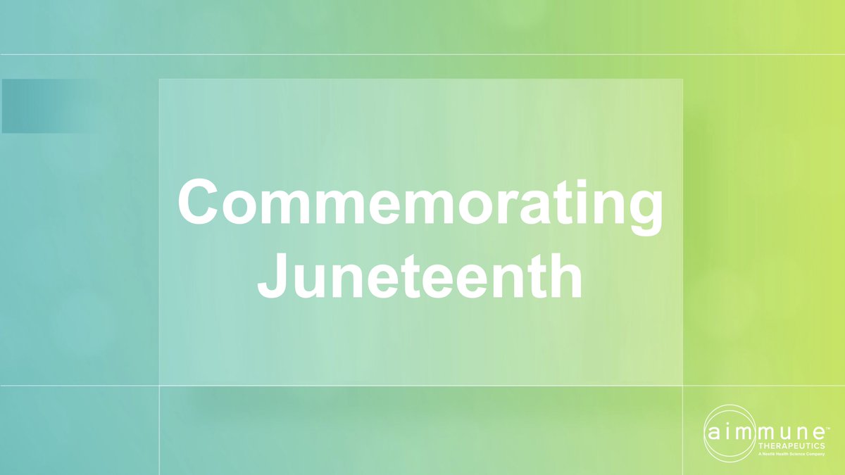 Aimmune is a proud supporter of Juneteenth, which honors the emancipation of enslaved African Americans in the United States. Now a national holiday, Juneteenth will include opportunities for healing, reflection, and celebration across the country #juneteenth