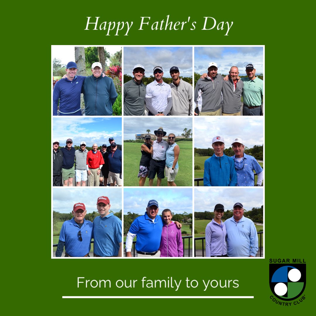 SugarMillCC's tweet photo. Wishing all a wonderful Father’s Day from our SMCC family to yours!￼ ⛳️🏌️#SwingEasy
.
.
.
#FathersDay #GolfLife #GolfingWithDad #CountryClubLife #Florida #Summer #TheGoodLife￼￼ https://t.co/svFy0cuM12