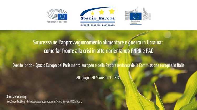 CorazzaEP's tweet photo. Lieto di intervenire domani alle 10.00 all’evento di @Europarl_IT e @EU_Commission su Sicurezza alimentare e guerra in Ucraina.
📍Spazio Europa
🗣️ Partecipano:
@frabattistoni 
@camillalaureti1 , @NProcaccini
, @EleonoraEvi , @AParentiEU , @CorazzaEP 
Segui
https://t.co/6WeBXoZ09n https://t.co/1UedfEuiVf